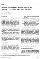 NO-94-04-1 — What Engineers Need to Know About Testing and Balancing
