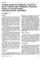 BA-92-02-1 — Correlation of Residual Velocity with Throw and Terminal Velocity from a Louvre-Faced Unidirectional Diffuser