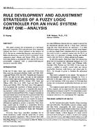 NO-94-08-3 — Rule Development and Adjustment Strategies of a Fuzzy Logic Controller for an HVAC System: Part One-Analysis