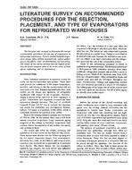 3589 — Literature Survey on Recommended Procedures for the Selection, Placement and Type of Evaporators for Refrigerated Warehouses (RP-569)