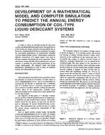 3592 — Development of a Mathematical Model and Computer Simulation to Predict the Annual Energy Consumption of Coil-Type Liquid Desiccant Systems(RP-298)