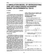 3532 — A Simulation Model of Refrigerating and Air Conditioning Equipment Based on Experimental Data