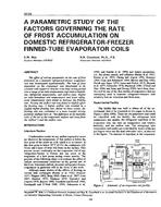 3539 — A Parametric Study of the Factors Governing the Rate of Frost Accumulation on Domestic Refrigerator-Freezer Finned-Tube Evaporator Coils