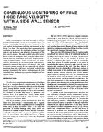 3667 — Continuous Monitoring of Fume Hood Face Velocity with a Side Wall Sensor