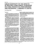 IN-91-02-5 — Linear Additivity of the Effects of Multiple Concurrent Stressors on Chick Productive Performance and Heterophil to Lymphocyte Ratio