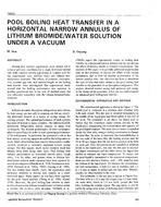 3685 — Pool Boiling Heat Transfer in a Horizontal Narrow Annulus of Lithium Bromide/Water Solution Under Vacuum