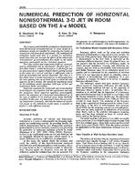 3439 — Numerical Prediction of Horizontal Nonisothermal 3-D Jet in a Room Based on the Kappa-Epsilon Model