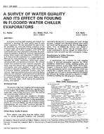 3441 (RP-560) — A Survey of Water Quality and Its Effect on Fouling in Flooded Water Chiller Evaporators