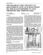 3446 (RP-580) — The Solubility and Viscosity of Solutions of HCFC-22 in Naphthenic Oil and in Alkylbenzene at High Pressures and Temperatures