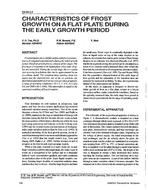 CH-93-02-2 — Characteristics of Frost Growth on a Flat Plate During the Early Growth Period