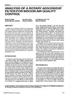 CH-93-04-1 — Analysis of a Rotary Adsorbent Filter for Indoor Air Quality Control