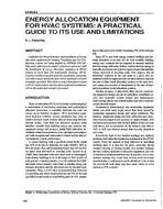 CH-93-06-2 — Energy Allocation Equipment for HVAC Systems: A Practical Guide to Its Use and Limitations