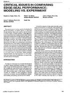 CH-93-07-3 — Critical Issues in Comparing Edge-Seal Performance: Modeling vs. Experiment