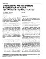 CH-93-10-5 — Experimental and Theoretical Investigation of Floor Heating with Thermal Storage