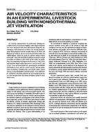 CH-93-12-3 — Air Velocity Characteristics in an Experimental Livestock Building with Nonisothermal Jet Ventilation