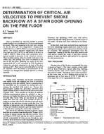 IN-91-05-1 (RP-660) — Determination of Critical Air Velocities to Prevent Smoke Backflow at a Stair Door Opening on the Fire Floor