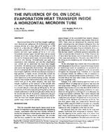 CH-93-14-5 — The Influence of Oil on Local Evaporation Heat Transfer Inside a Horizontal Microfin Tube