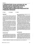 CH-93-20-4 — Laboratory Evaluation of an Ozone-Safe Nonazeotropic Refrigerant Mixture in a Lorenz-Meutzner Refrigerator Freezer Design