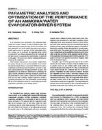 CH-93-21-3 — Parametric Analyses and Optimization of the Performance of an Ammonia-Water Evaporator-Dryer System