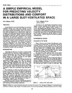 IN-91-18-3 — A Simple Empirical Model for Predicting Velocity Distributions and Comfort in a Large Slot-Ventilated Space