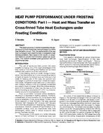 3338 — Heat Pump Performance Under Frosting Conditions: Part 1 – Heat and Mass Transfer on Cross-Finned Tube Heat Exchangers Under Frosting Conditions