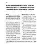 3339 — Heat Pump Performance Under Frosting Conditions: Part II – Simulation of Heat Pump Cycle Characteristics Under Frosting Conditions