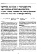 3343 (RP-477) — Vibration Response of Propeller Fans Under Actual Operating Conditions: II. Finite Element Studies of the Vibration Response of Propeller Fans Under Centrifugal Stiffening