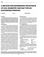 3347 — A Method for Determining the Effects of Coil Geometry and Fan Type on Evaporator Frosting