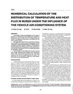 3352 — Numerical Calculation of the Distribution of Temperature and Heat Flux in Buses Under the Influence of the Vehicle Air Conditioning System