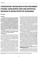 AT-90-03-1 — Categorizing the Building Stock for Energy Studies: Using Survey Data and Statistical Methods to Define Effective Categories