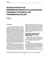 AT-90-07-2 — An Evaluation of the Representativeness of Glazing Product U-Values in the ASHRAE 1989 Fundamentals Volume