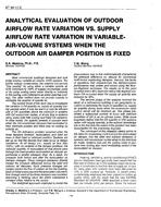 AT-90-17-2 — Analytical Evaluation of Outdoor Airflow Rate Variation vs. Supply Airflow Rate Variation Invariable-Air-Volume Systems When the Outdoor Air Damper Position is Fixed