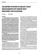 AT-90-28-4 — An Expert System to Select Heat Exchangers for Waste Heat Recovery Applications