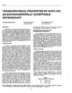 3418 — Thermophysical Properties of HCFC-124: An Environmentally Acceptable Refrigerant