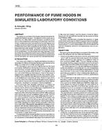 3432 — Performance of Fume Hoods in Simulated Laboratory Conditions
