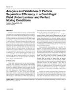 KC-03-11-1 — Analysis and Validation of Particle Separation Efficiency in a Centrifugal Field Under Laminar and Perfect Mixing Conditions