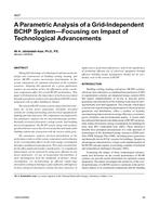 4637 — A Parametric Analysis of a Grid-Independent BCHP SystemÃ¢Â€Â”Focusing on Impact of Technological Advancements