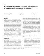 4664 — Field Study of the Thermal Environment in Residential Buildings in Harbin (same as KC-03-13-4)