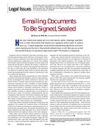 Legal Issues: E-mailing Documents To Be Signed, Sealed