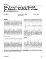 AN-04-03-2 Ã¢Â€Â“ Total Energy Consumption Model of Fan Subsystem Suitable for Continuous Commissioning
