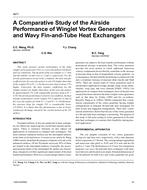 4671 Ã¢Â€Â“ A Comparative Study of the Airside Performance of Winglet Vortex Generator and Wavy Fin-and-Tube Heat Exchangers