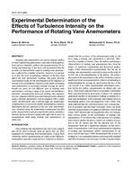 4435 (RP-986) — Experimental Determination of the Effects of Turbulence Intensity on the Performance of Rotating Vane Anemometers