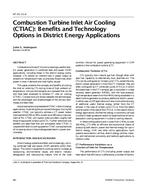AT-01-15-4 — Combustion Turbine Inlet Air Cooling (CTIAC): Benefits and Technology Options in District Energy Applications