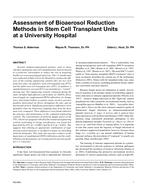 Assessment of Bioaerosol Reduction Methods in Stem Cell Transplant Units at a University Hospital