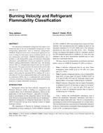 NA-04-1-3 Ã¢Â€Â“ Burning Velocity and Refrigerant Flammability Classification