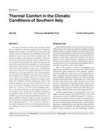 NA-04-2-5 Ã¢Â€Â“ Thermal Comfort in the Climatic Conditions of Southern Italy