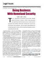 Legal Issues: Doing Business with Homeland Security