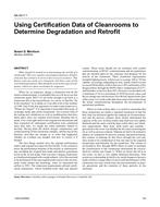 NA-04-7-1 Ã¢Â€Â“ Using Certification Data of Cleanrooms to Determine Degradation and Retrofit
