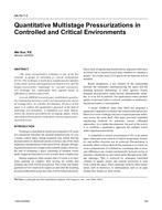 NA-04-7-2 Ã¢Â€Â“ Quantitative Multistage Pressurizations in Controlled and Critical Environments