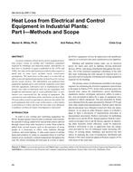 NA-04-9-2a Ã¢Â€Â“ Heat Loss from Electrical and Control Equipment in Industrial Plants: Part IÃ¢Â€Â”Methods and Scope (RP-1104)
